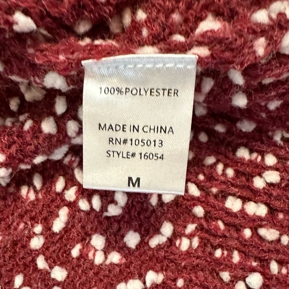 Andree by Unit Bobble Speckled Sweater Maroon White Crew Neck Womens Sz M - Picture 6 of 6
